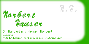 norbert hauser business card
